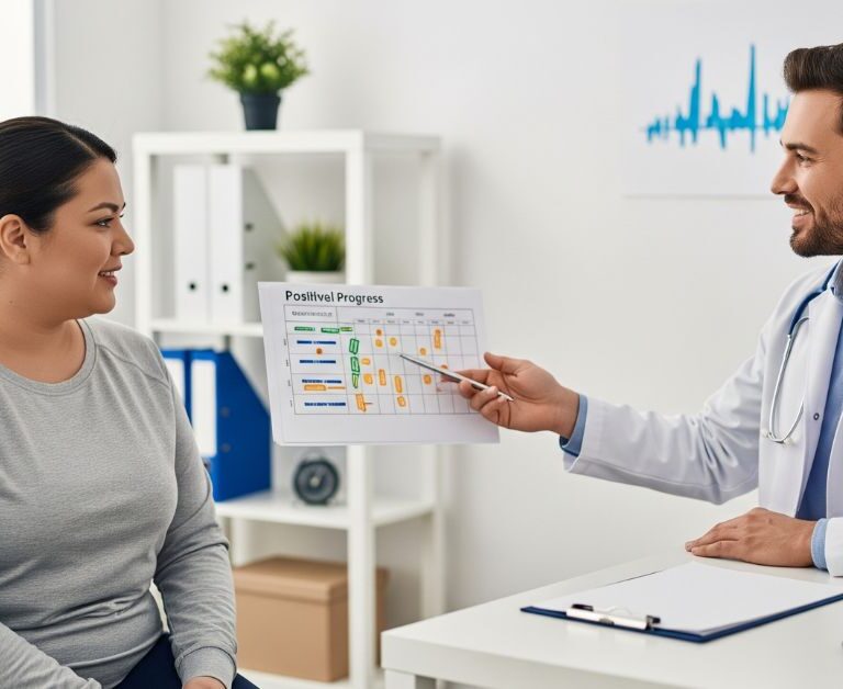 Chequeo médico antes de correr: un médico explica a un paciente la importancia de la evaluación previa al inicio de la actividad física para garantizar la seguridad y el bienestar.